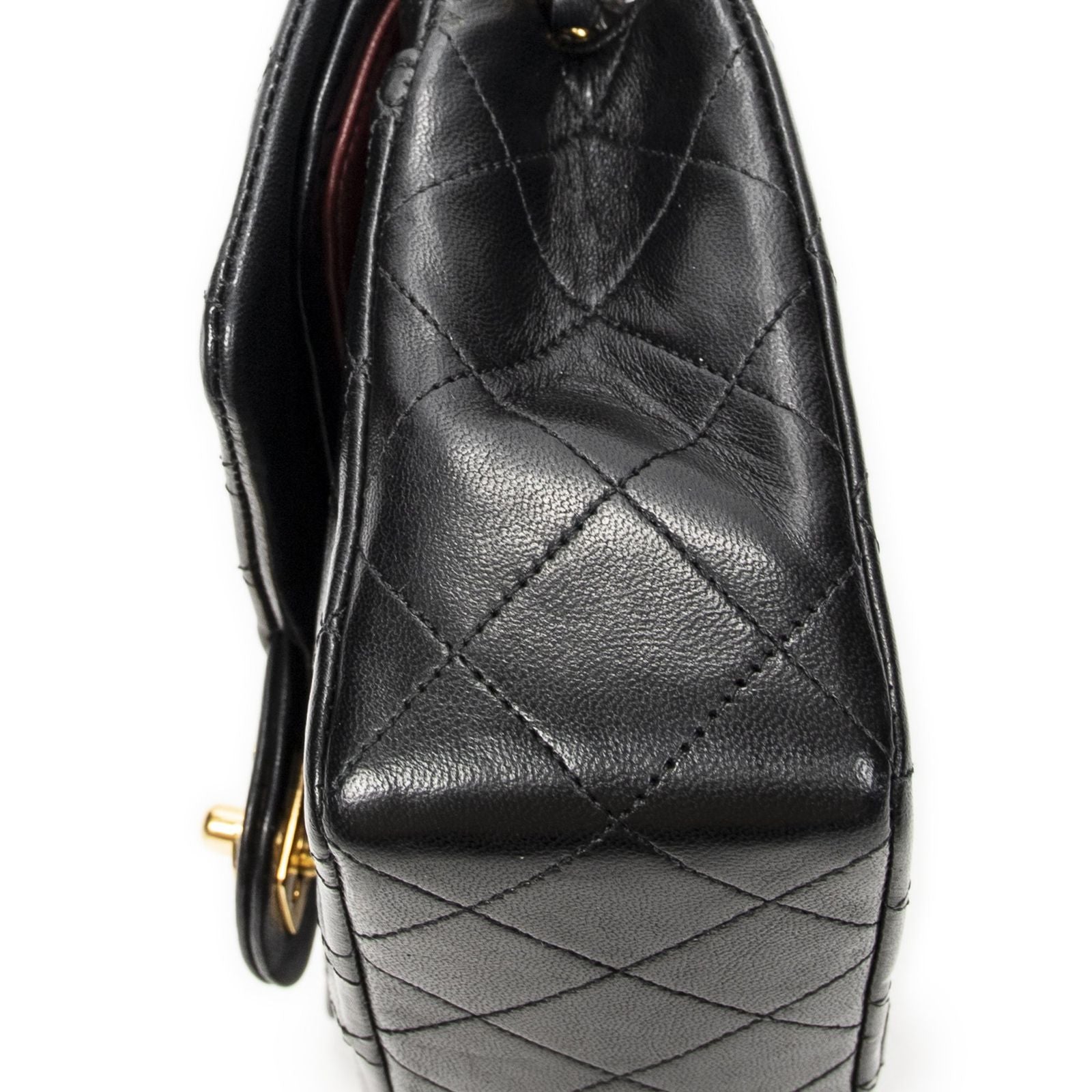 Chanel Quilted Double Flap Black Lambskin Leather — view 8