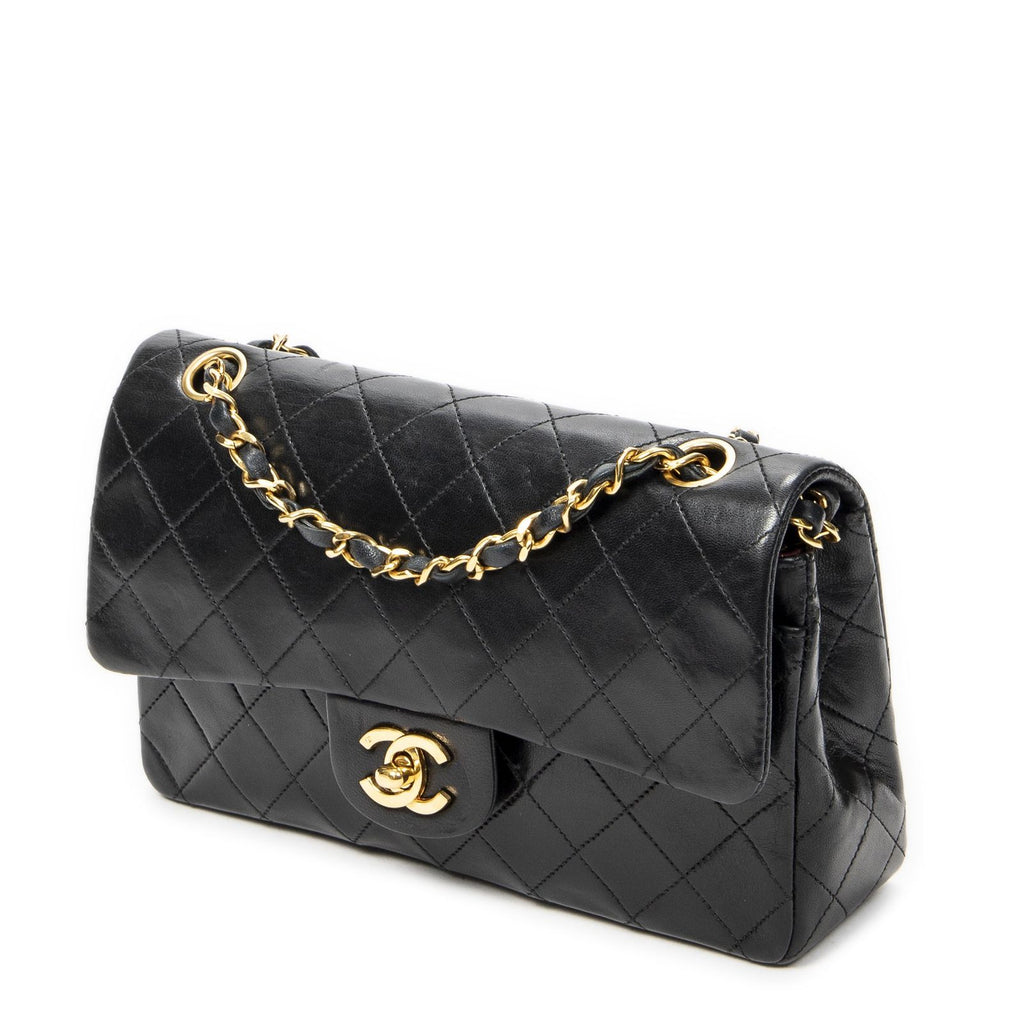 Chanel Quilted Double Flap Black Lambskin Leather — view 2
