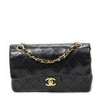 Chanel Quilted Double Flap Black Lambskin Leather