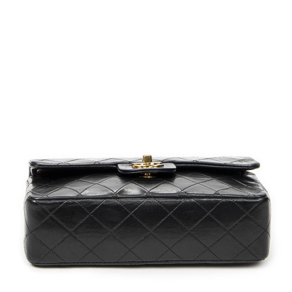 Chanel Quilted Double Flap Black Lambskin Leather — view 6