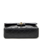Chanel Quilted Double Flap Black Lambskin Leather — view 6