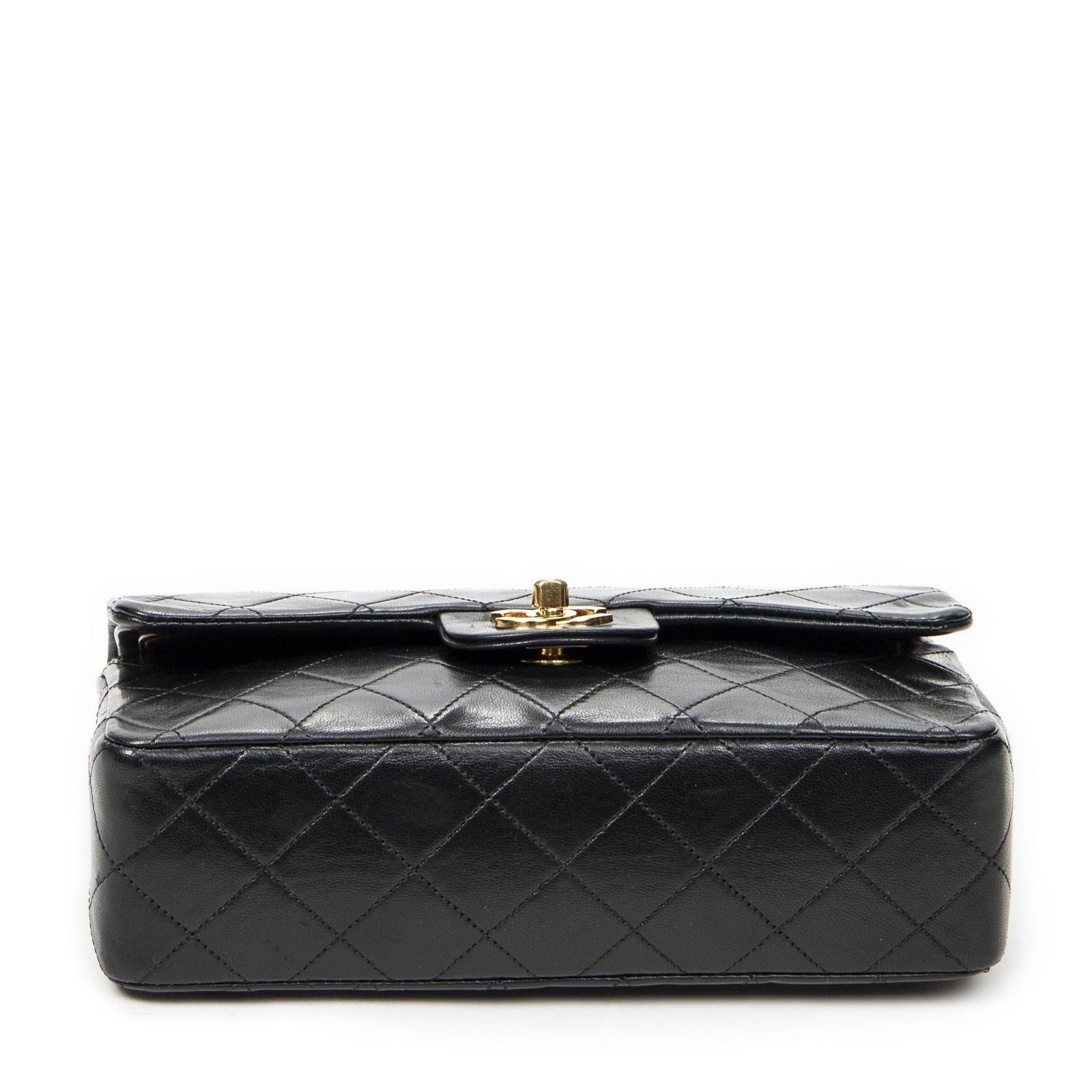 Chanel Quilted Double Flap Black Lambskin Leather — view 6