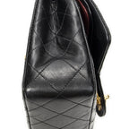Chanel Quilted Double Flap Black Lambskin Leather — view 7