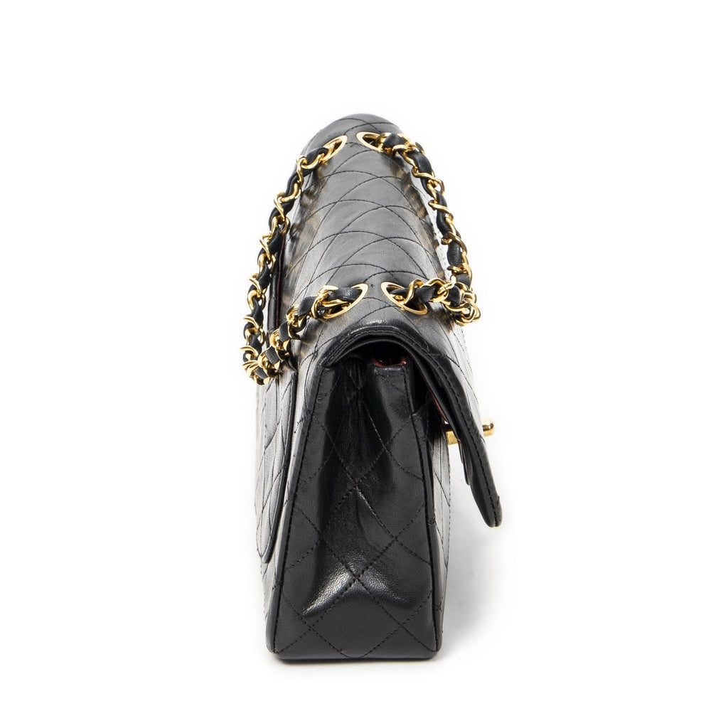 Chanel Quilted Double Flap Black Lambskin Leather — view 4