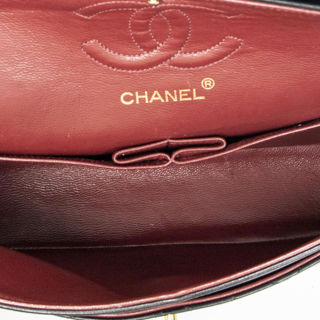 Chanel Quilted Double Flap Black Lambskin Leather — view 9