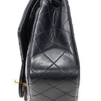 Chanel Quilted Double Flap Navy Lambskin Leather — view 8