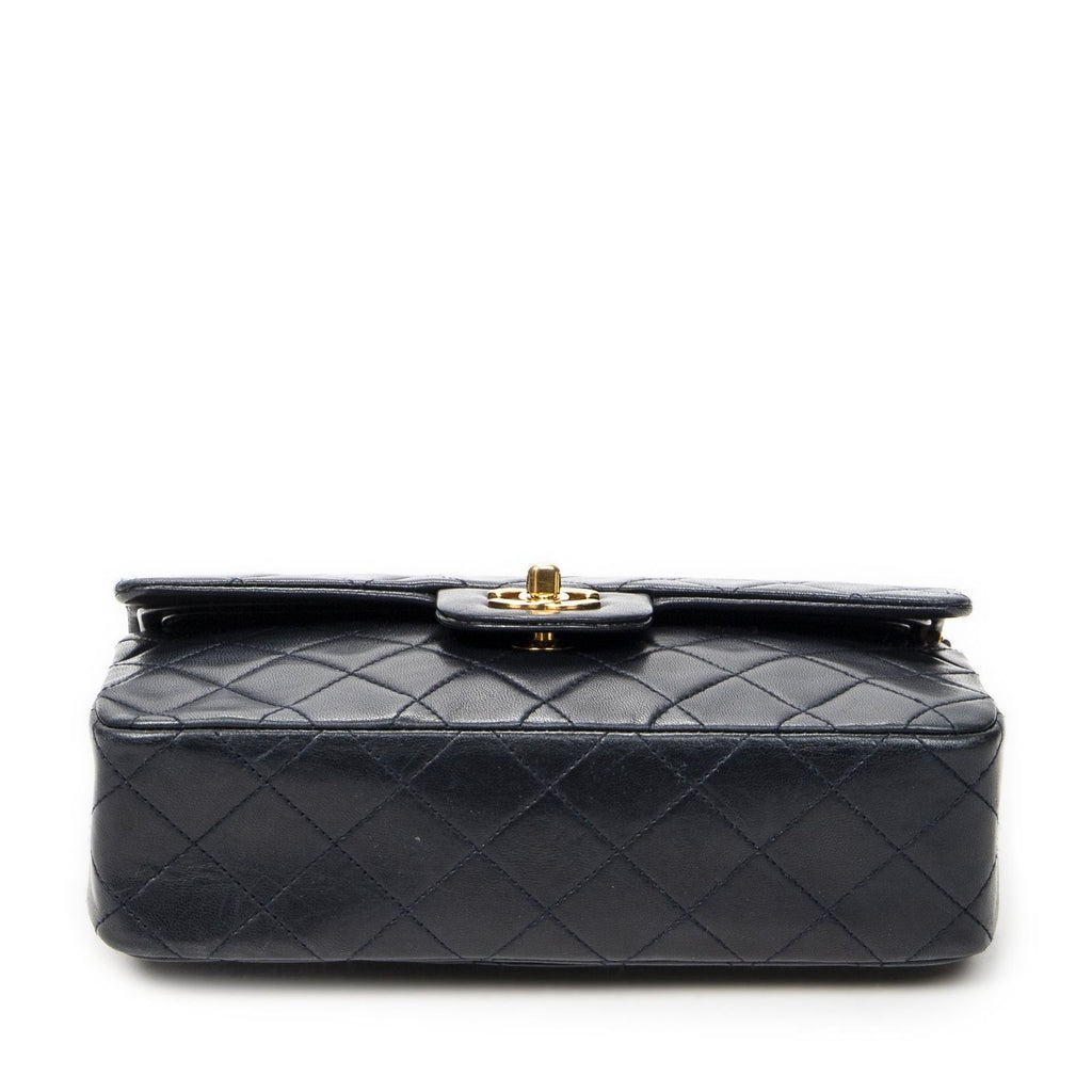 Chanel Quilted Double Flap Navy Lambskin Leather — view 6