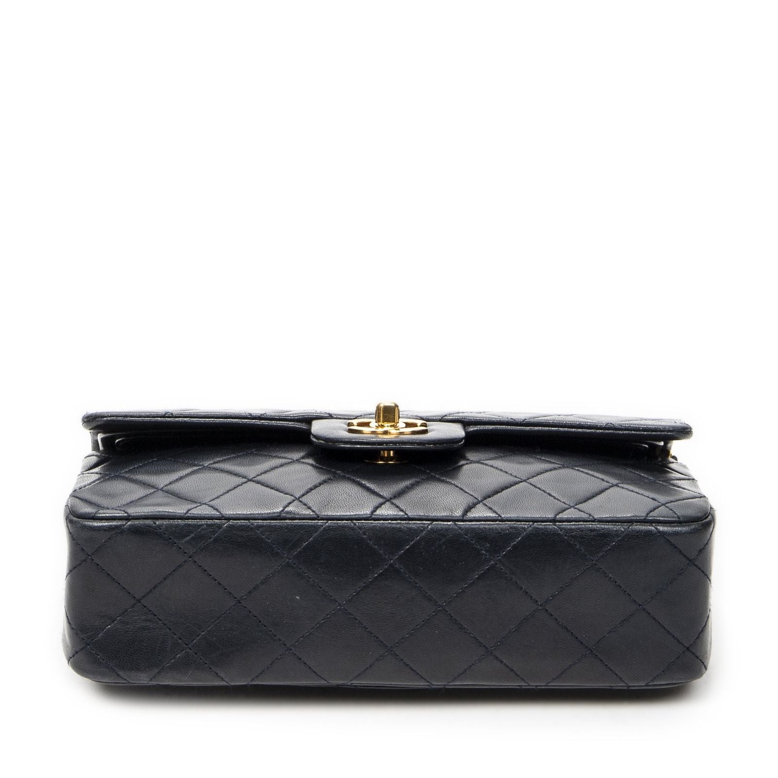 Chanel Quilted Double Flap Navy Lambskin Leather — view 6