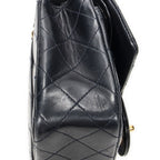 Chanel Quilted Double Flap Navy Lambskin Leather — view 7