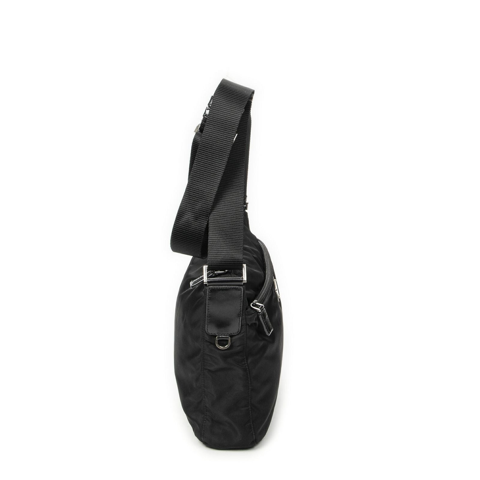 Prada Front Slip Pocket Crossbody Black Nylon Canvas — view 4