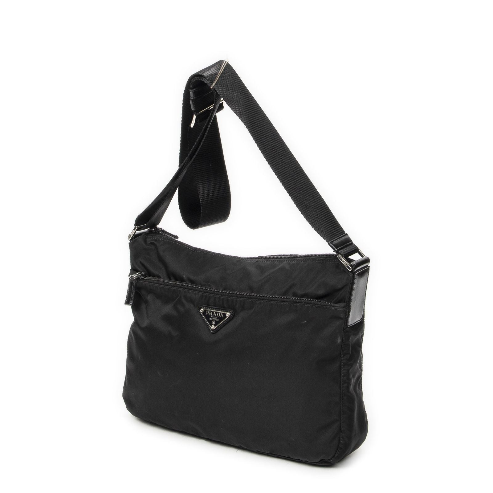 Prada Front Slip Pocket Crossbody Black Nylon Canvas — view 2