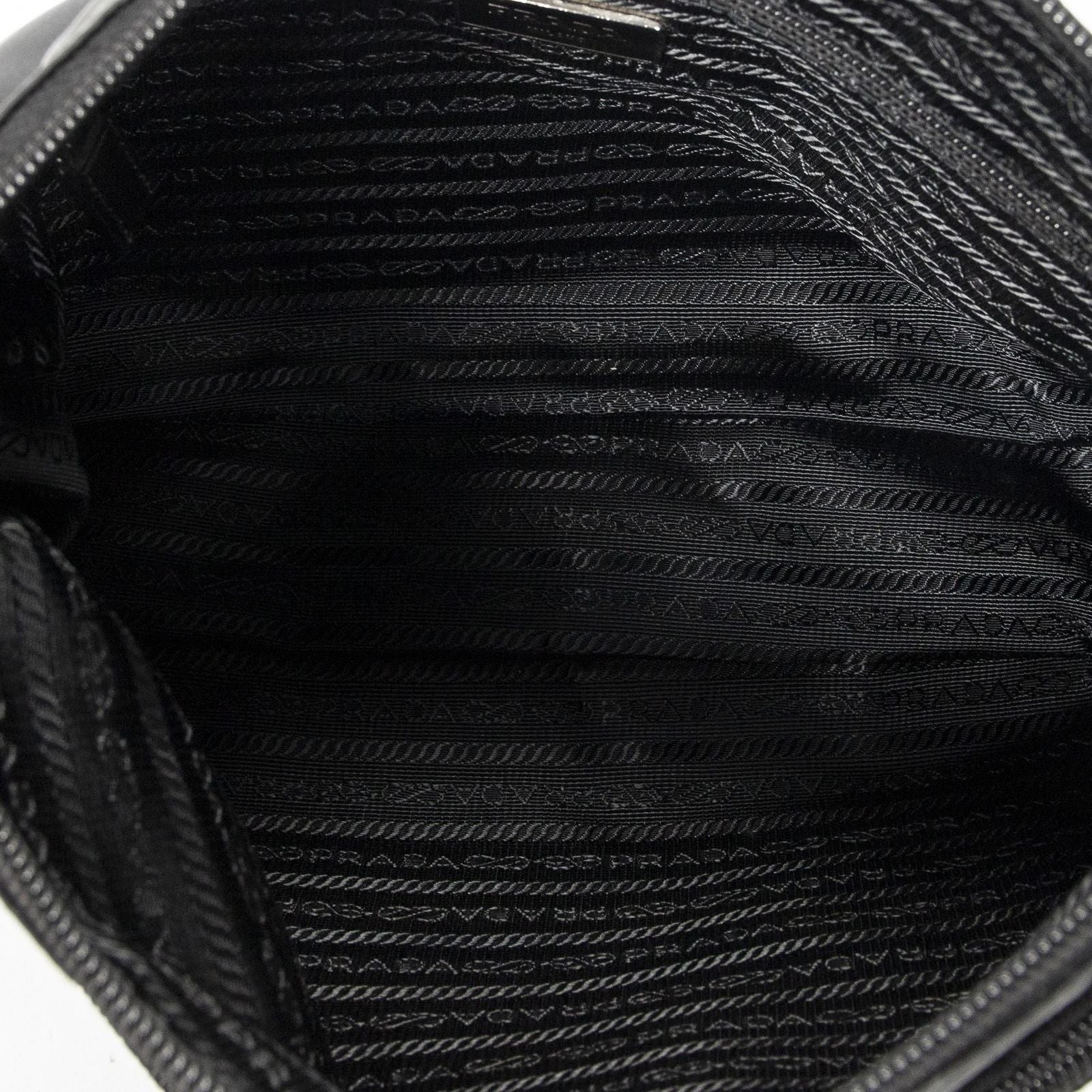 Prada Front Slip Pocket Crossbody Black Nylon Canvas — view 9