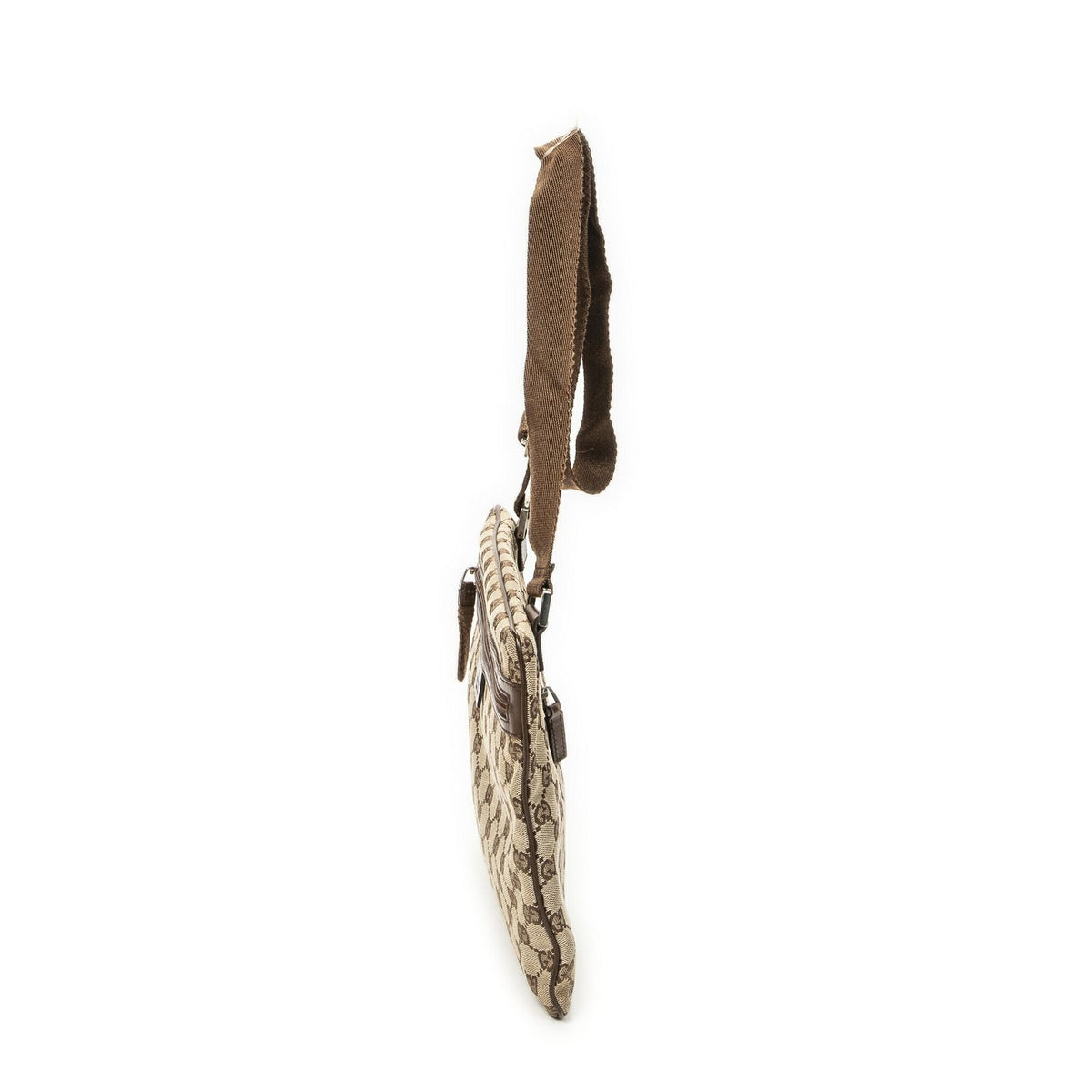 Gucci Front Pocket Flap Crossbody Brown Beige GG Canvas — view 3