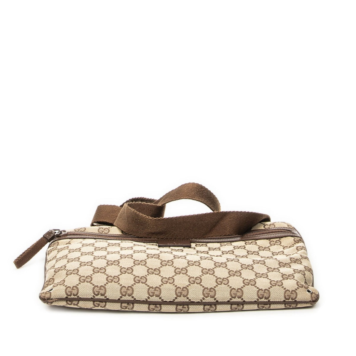 Gucci Front Pocket Flap Crossbody Brown Beige GG Canvas — view 6