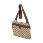 Gucci Front Pocket Flap Crossbody Brown Beige GG Canvas — view 2