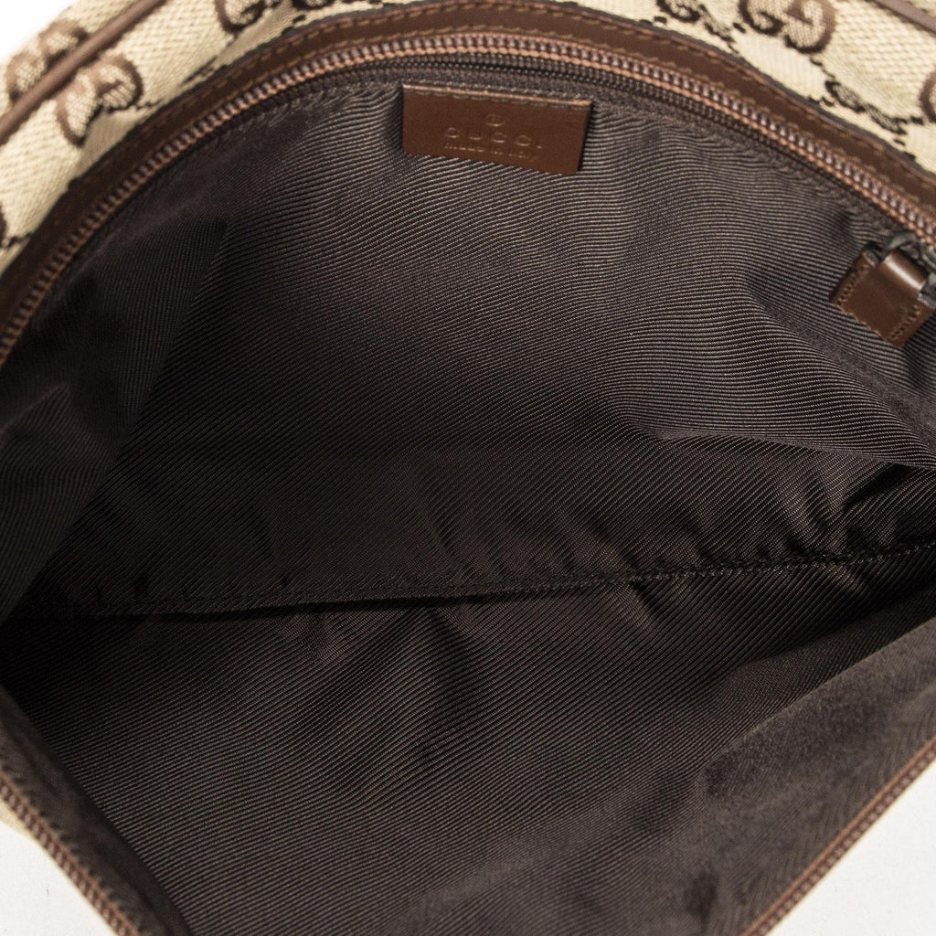 Gucci Front Pocket Flap Crossbody Brown Beige GG Canvas — view 9
