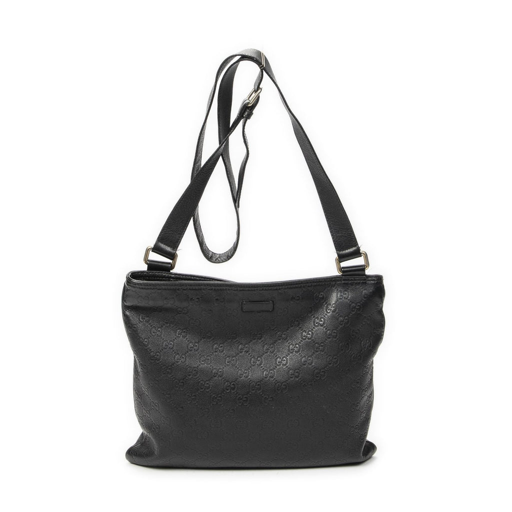 Gucci Large Square Zip Messenger Black Guccissima