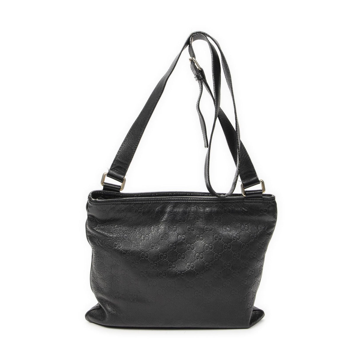 Gucci Large Square Zip Messenger Black Guccissima — view 5