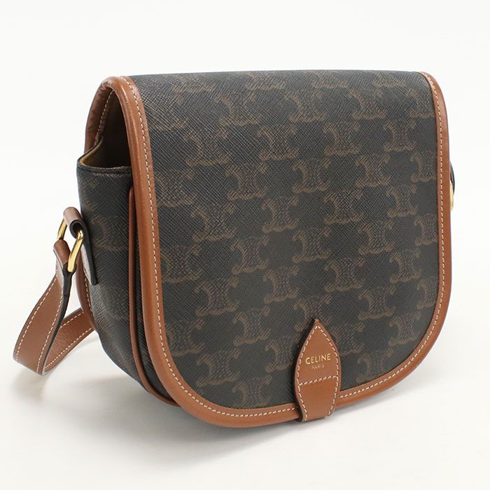 Celine Folco Triomphe Canvas Crossbody Shoulder Bag Calf