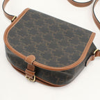 Celine Folco Triomphe Canvas Crossbody Shoulder Bag Calf — view 2