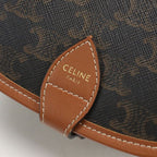 Celine Folco Triomphe Canvas Crossbody Shoulder Bag Calf — view 4