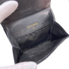 Chanel CC Logo Stitch Gold Coin Case Gray Calfskin — view 5