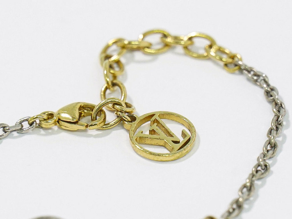 Louis Vuitton LV Bracelet Logo Mania Gold Plated Metal Silver — view 2