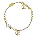 Louis Vuitton LV Bracelet Logo Mania Gold Plated Metal Silver