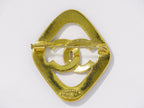 Chanel CC Logo Brooch Gold Plated Blue — view 2