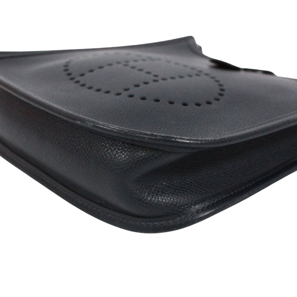 Hermes Evelyne TPM Leather Navy Shoulder Bag Silver — view 5