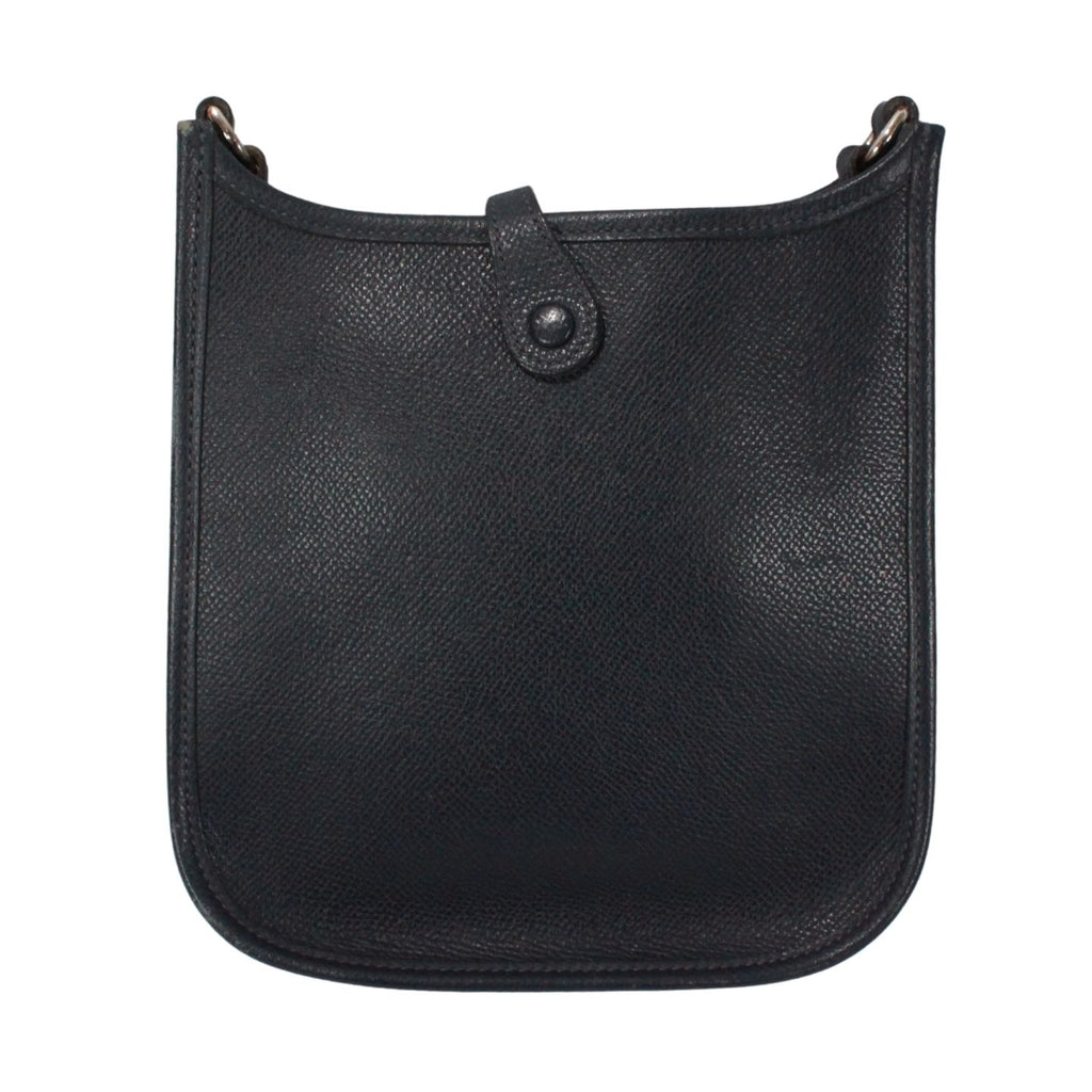 Hermes Evelyne TPM Leather Navy Shoulder Bag Silver — view 3
