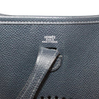 Hermes Evelyne TPM Leather Navy Shoulder Bag Silver — view 8