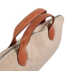 Hermes Edit Leather Canvas Beige Handbag Silver — view 7