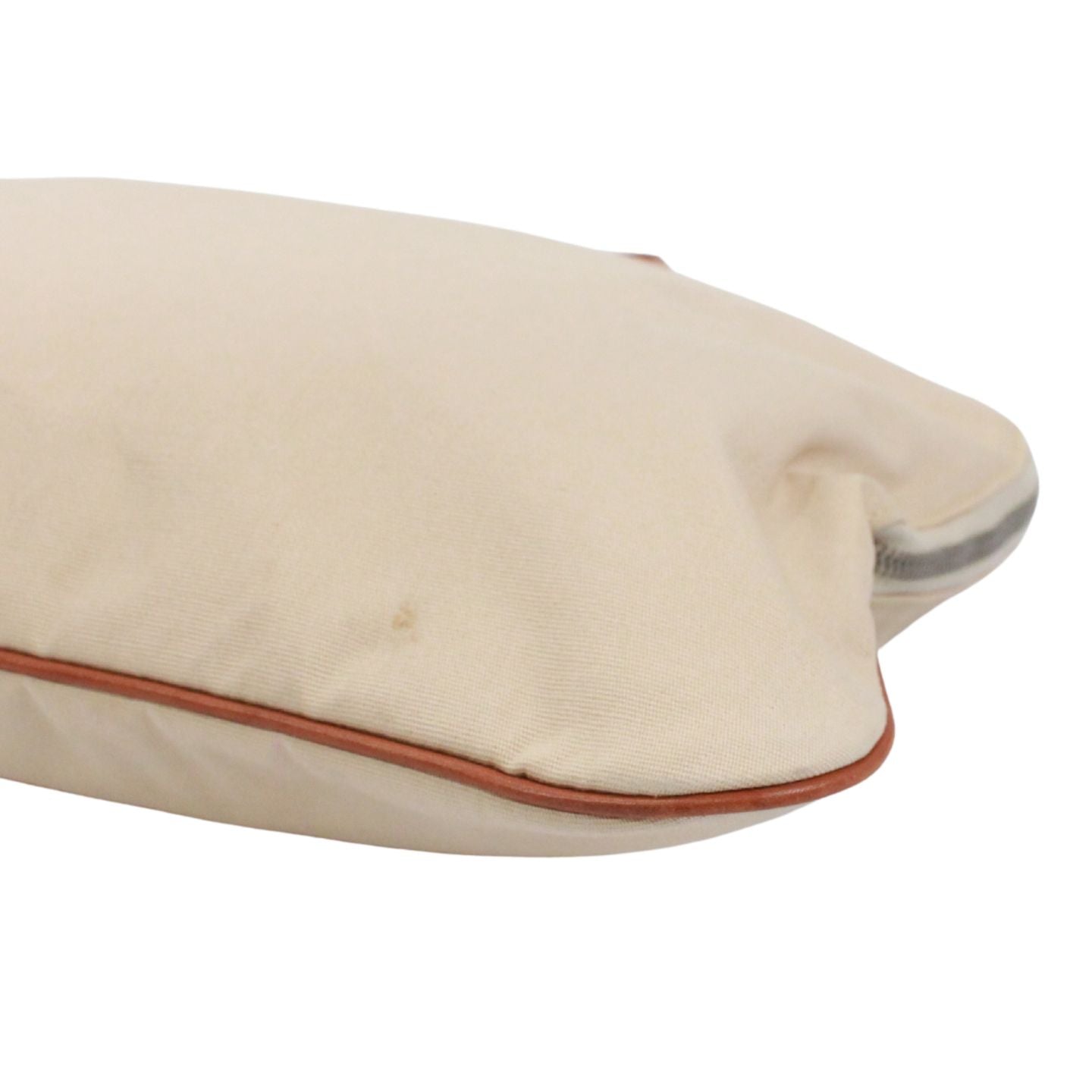 Hermes Edit Leather Canvas Beige Handbag Silver — view 5