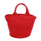 Prada Canapa Canvas Red Tote Silver — view 3