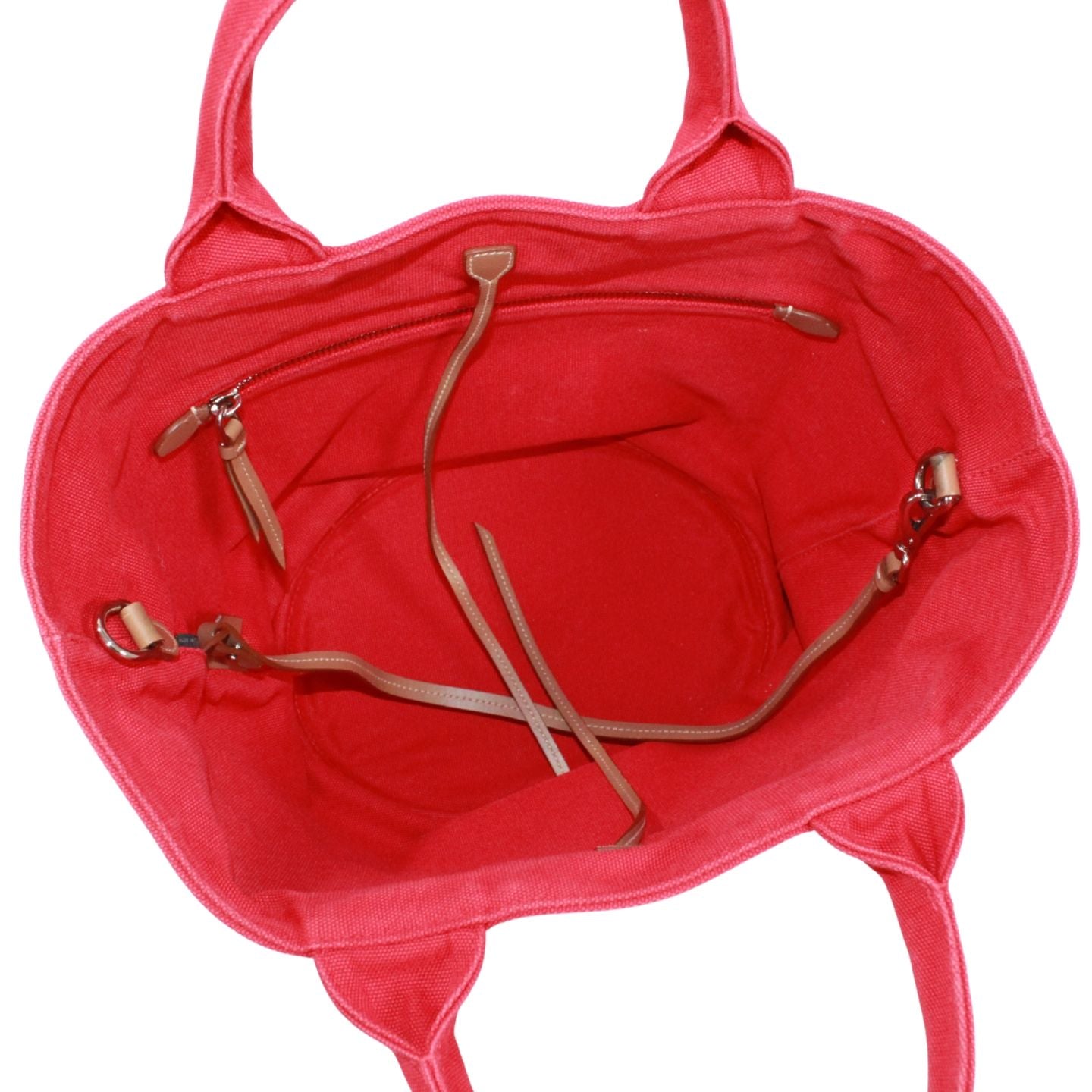 Prada Canapa Canvas Red Tote Silver — view 7
