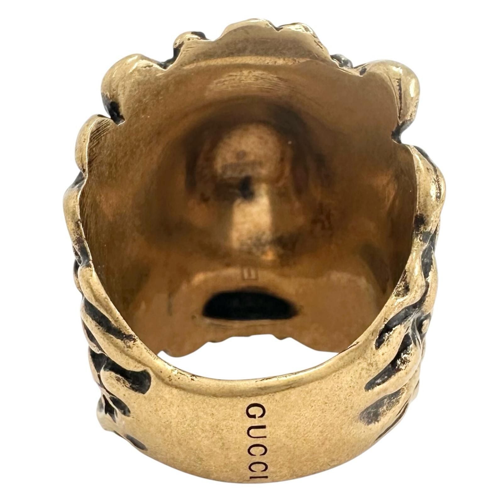 Gucci Lion Head Metal Gold Ring
