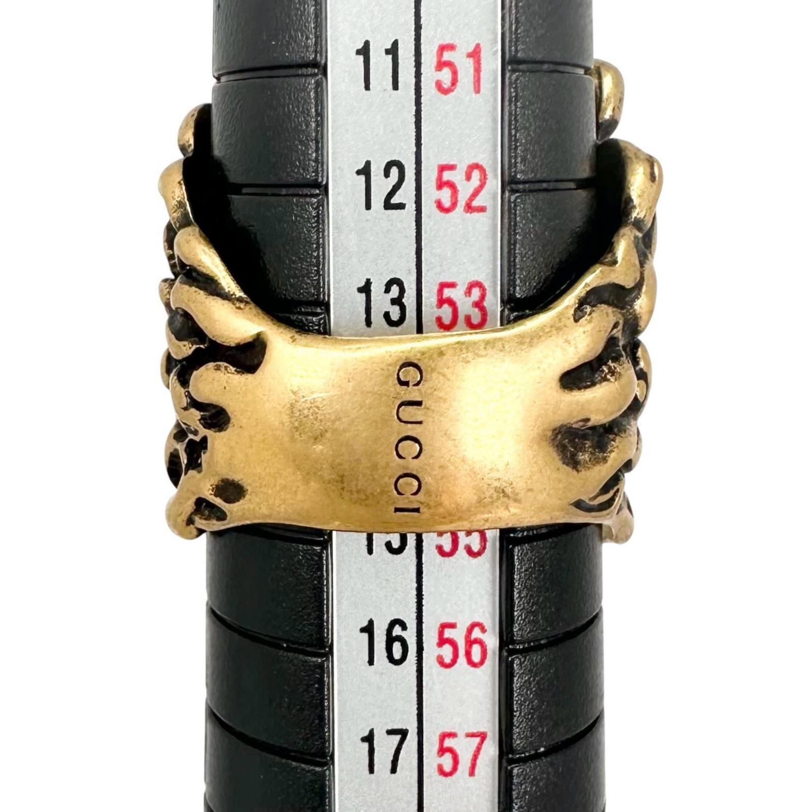 Gucci Lion Head Metal Gold Ring