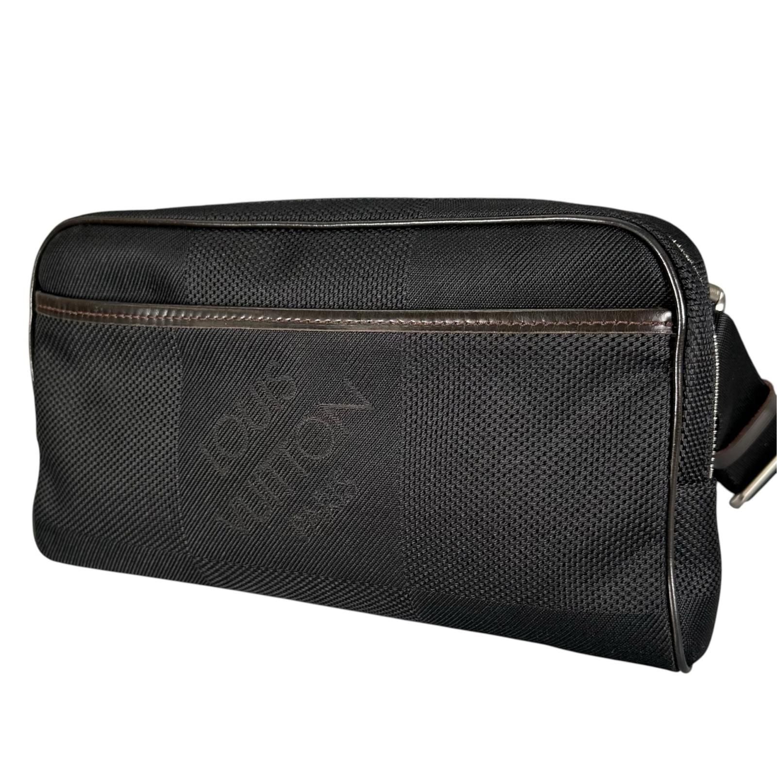 Louis Vuitton Acrobat Damier Geant Noir Leather Nylon Black Belt Bag Silver — view 4