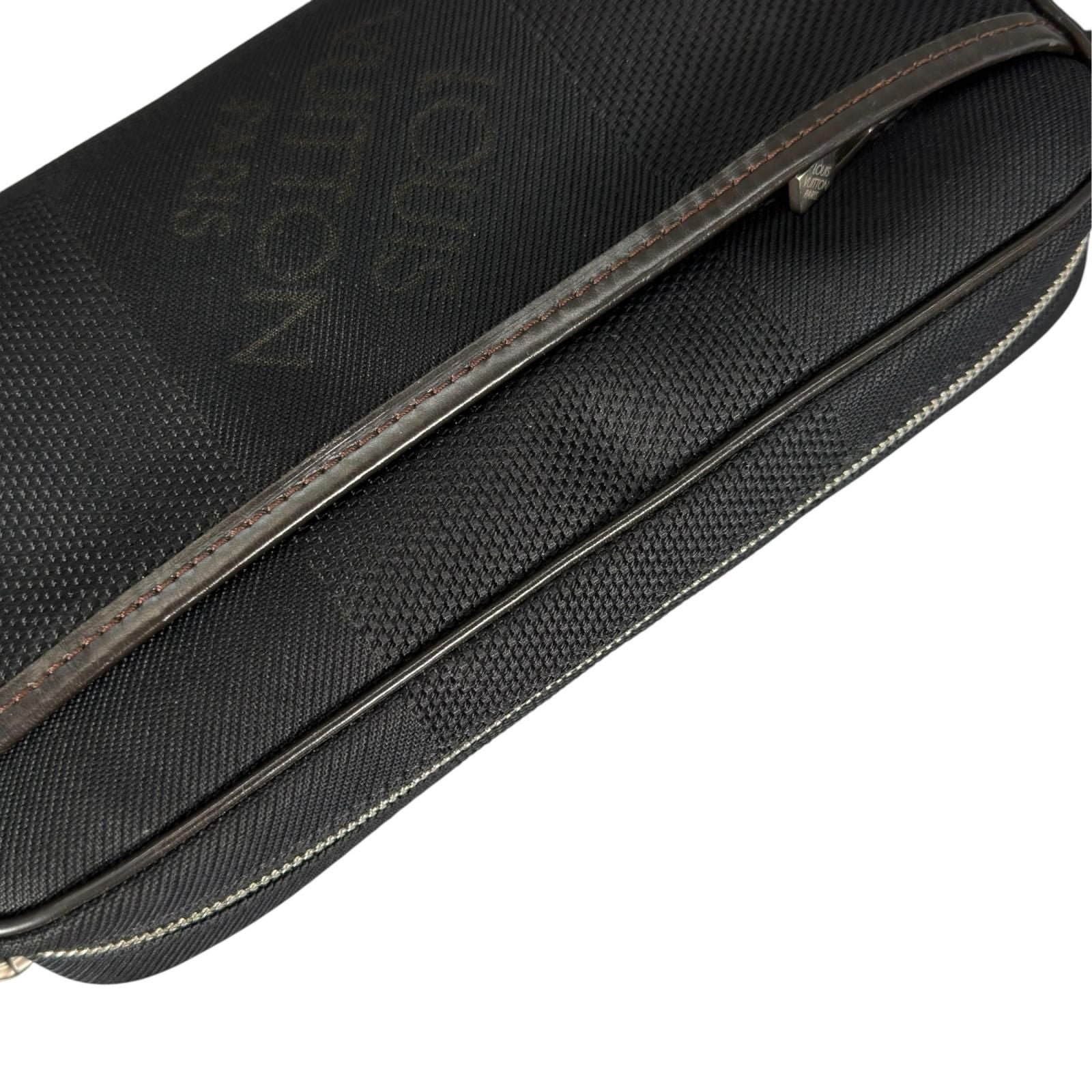 Louis Vuitton Acrobat Damier Geant Noir Leather Nylon Black Belt Bag Silver — view 5
