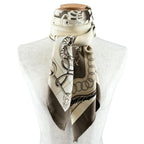 Hermes Carre 90 Cliquetis Silk Brown Beige Scarf — view 4