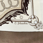 Hermes Carre 90 Cliquetis Silk Brown Beige Scarf — view 6