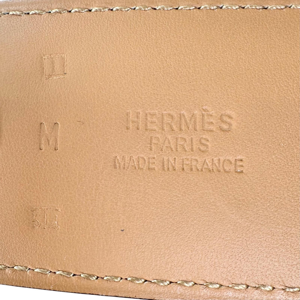 Hermes Veau Epsom Brown White Scarf Belt Silver — view 6