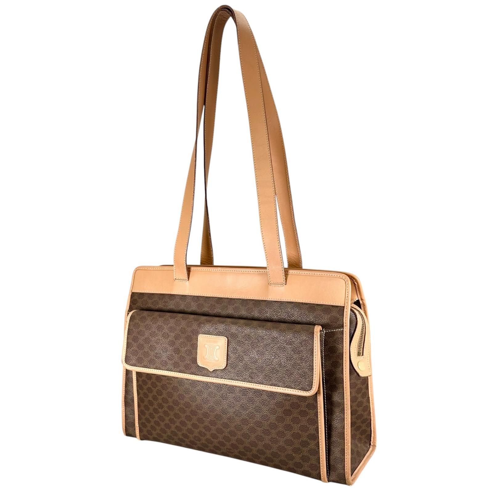 Celine Macadam Leather Brown Tote Gold — view 4
