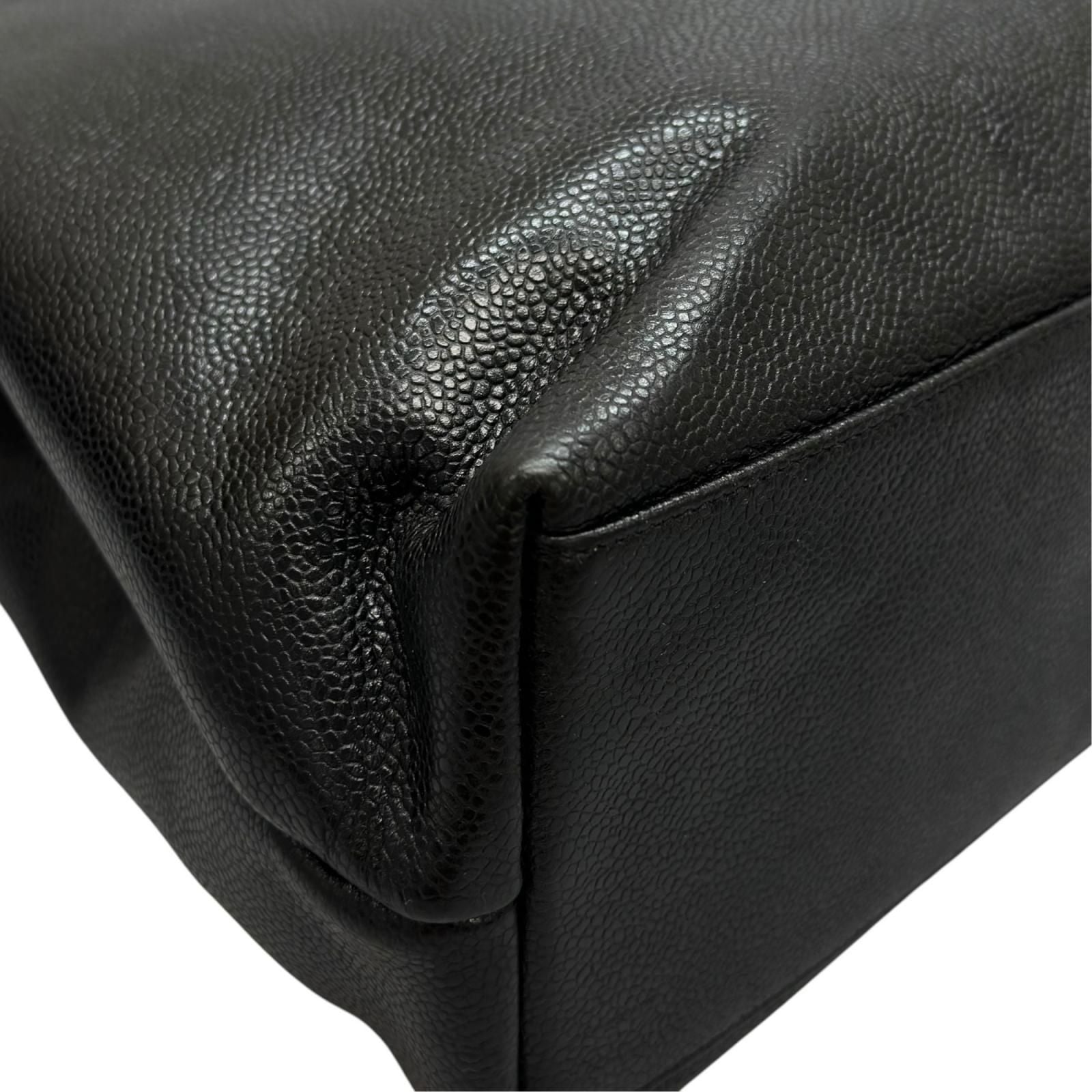 Chanel Coco Charm Caviar Leather Black Tote Gold — view 8