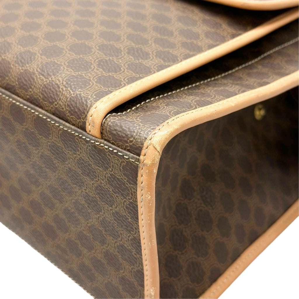 Celine Macadam Leather Brown Tote Gold — view 8