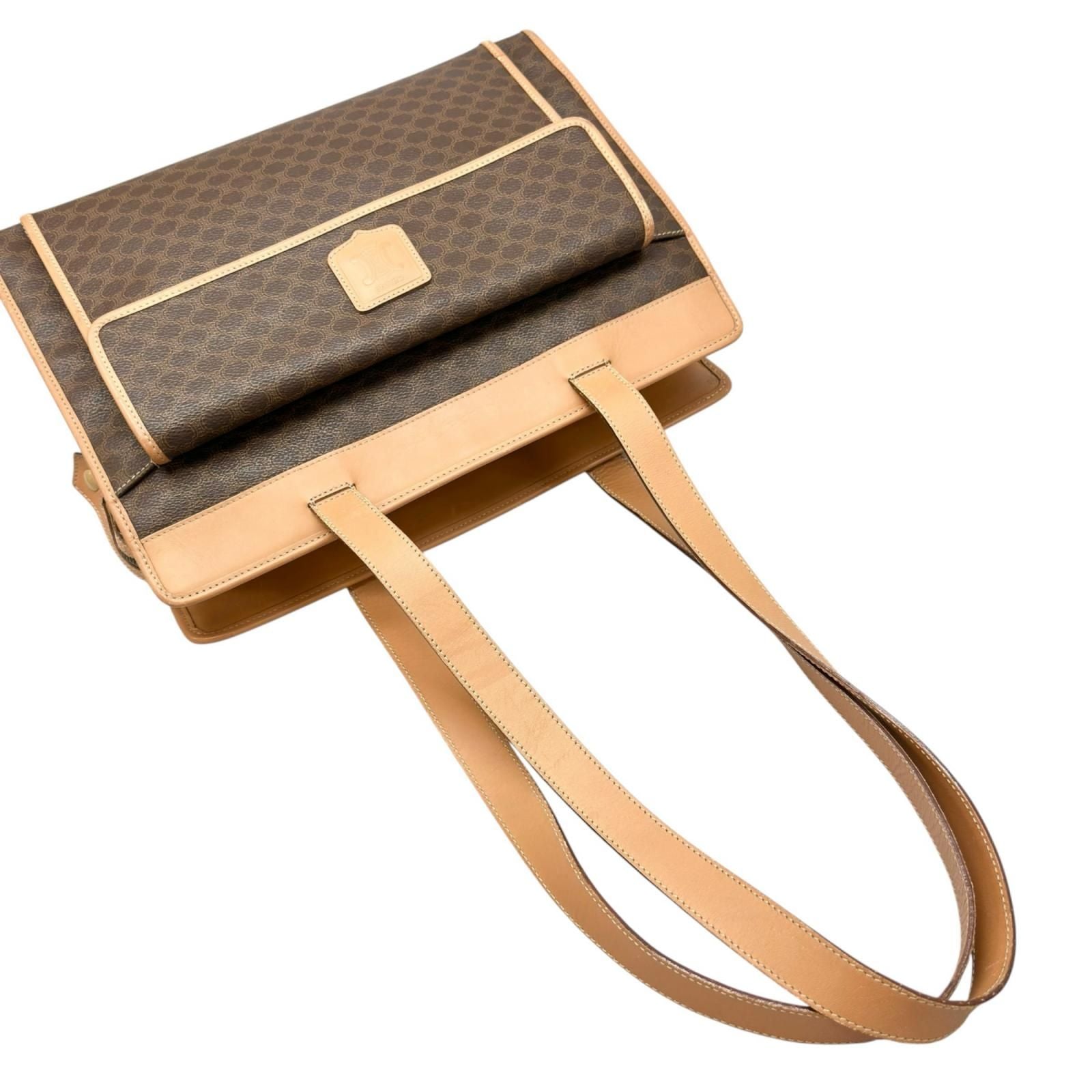Celine Macadam Leather Brown Tote Gold — view 5