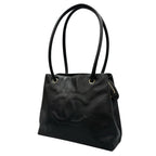 Chanel Coco Charm Caviar Leather Black Tote Gold — view 4