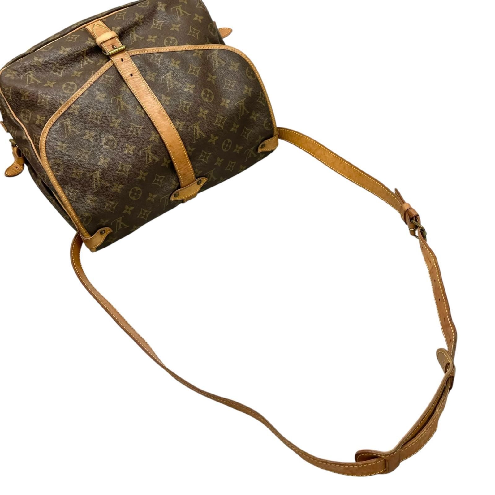 Louis Vuitton Saumur 35 Monogram Leather Brown Shoulder Bag Gold — view 5