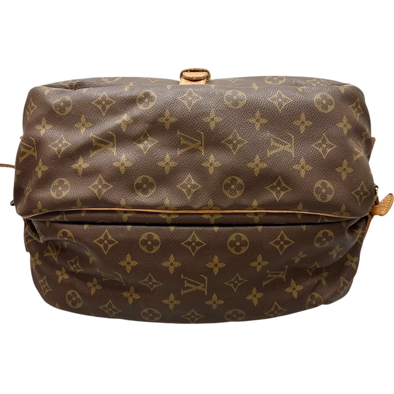 Louis Vuitton Saumur 35 Monogram Leather Brown Shoulder Bag Gold — view 3